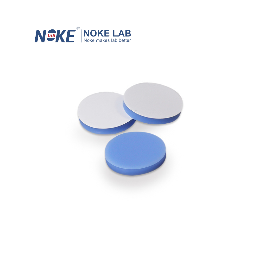 NKSS-20-E,20mm Septas, White PTFE/Blue Silicone Septa 20mm Septas, White PTFE/Blue Silicone Septa